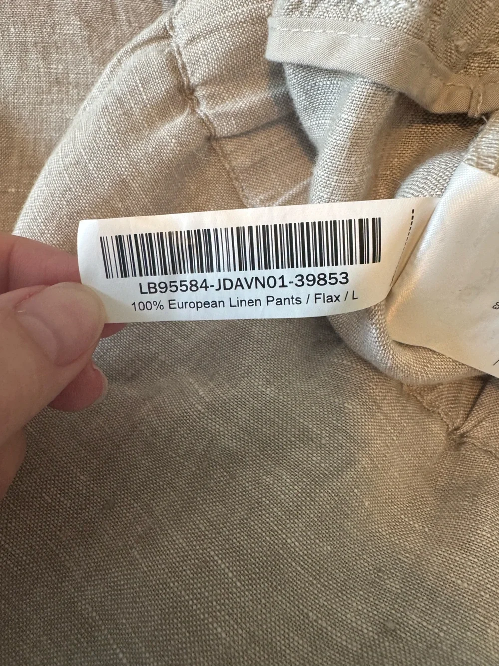 Quince Women's Flax Tan 100% European Linen Pants Size Large